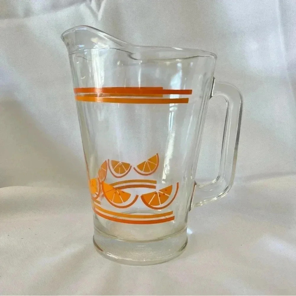 Vintage 1960s Caisa MCM Kitschy Retro Orange Slice Beverage Pitcher 8.5”